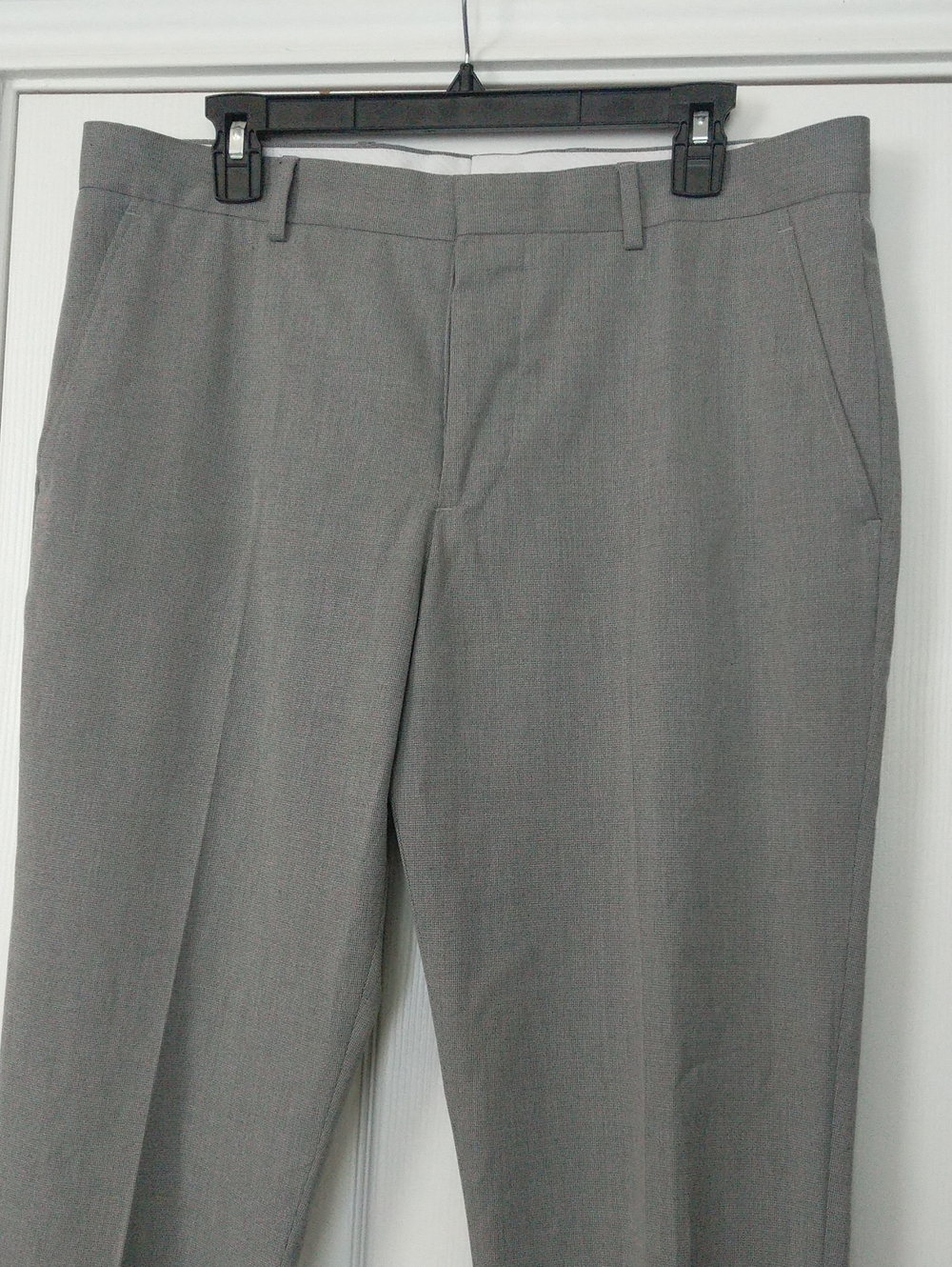 jf j.ferrar Men's Light Gray Flat-Front Slim Fit Dress Pants Size 34x32